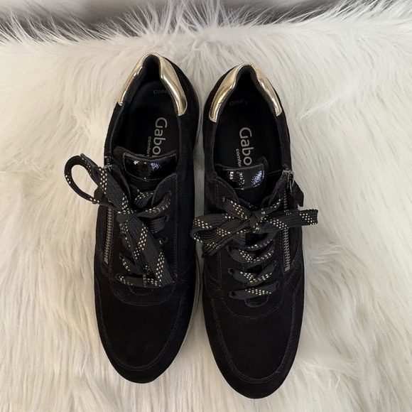 Gabor Women's Black and Gold Sneakers - Picture 2 of 15
